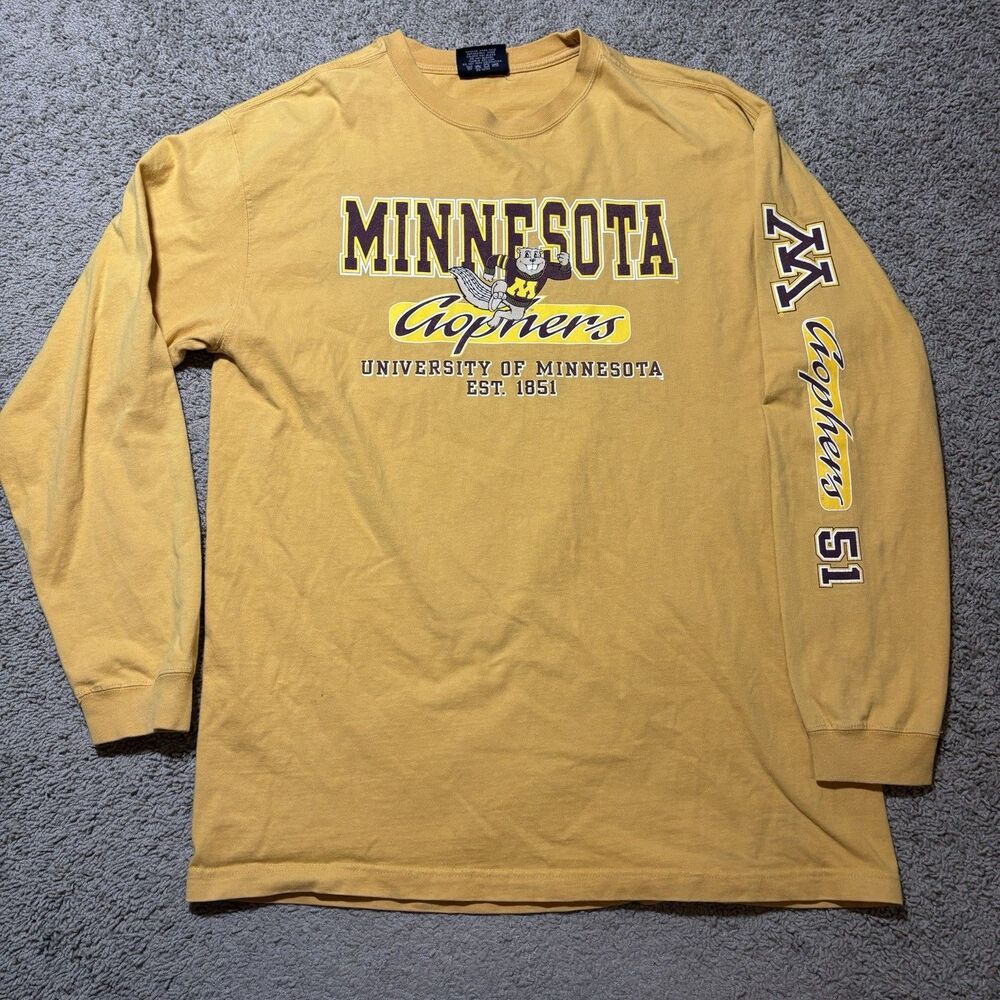 Vintage Jansport Minnesota Golden Gophers Yellow Long Sleeve T-Shirt Mens L
